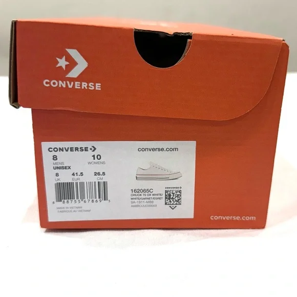 Converse 162065C All Star Chuck 70 Ox White/ Garnet / Egret Unisex shoes